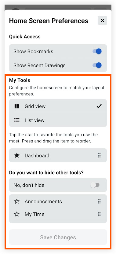 My Tools section of Project Overview Screen_Android.png